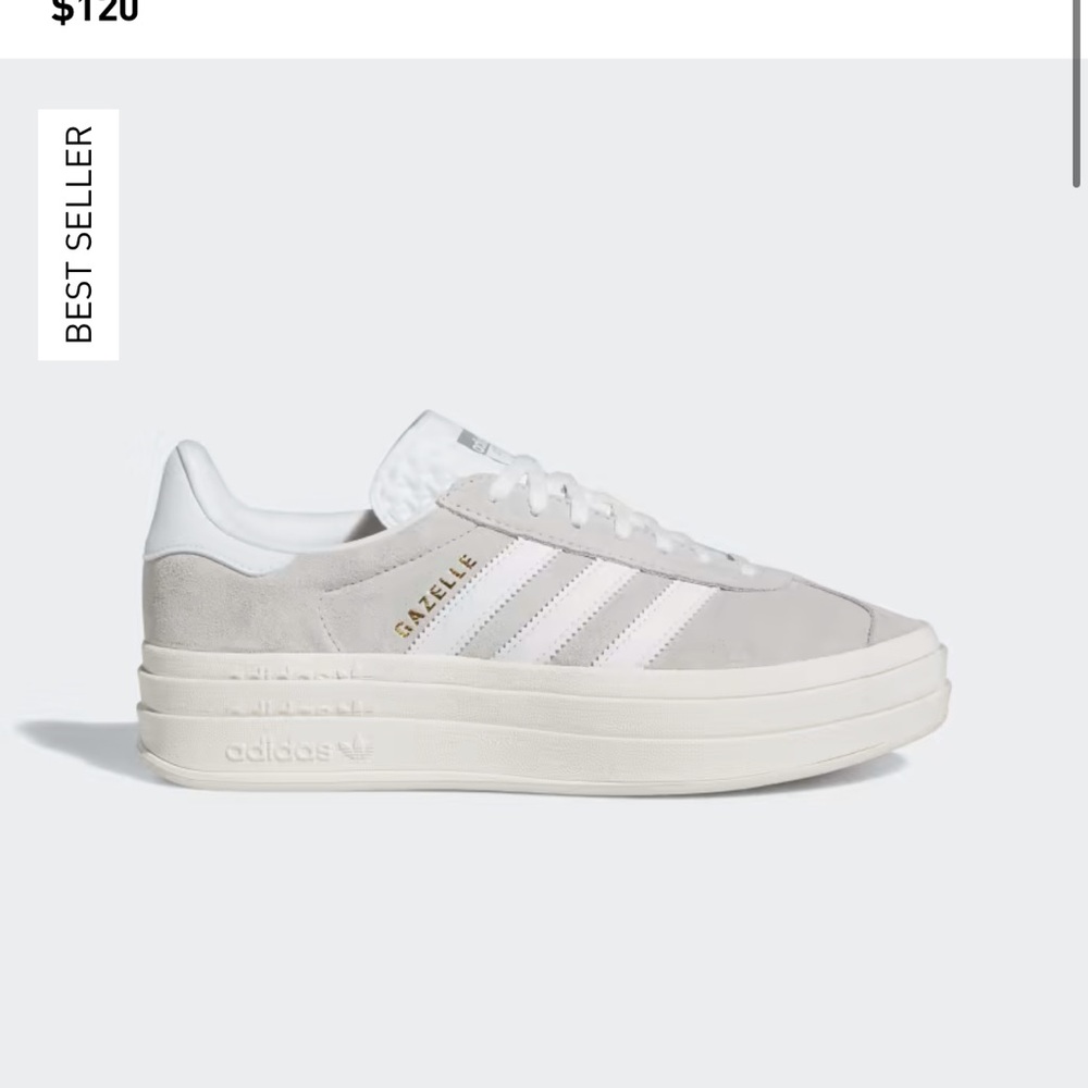 adidas Gazelle Platform Sneakers in Gray and White